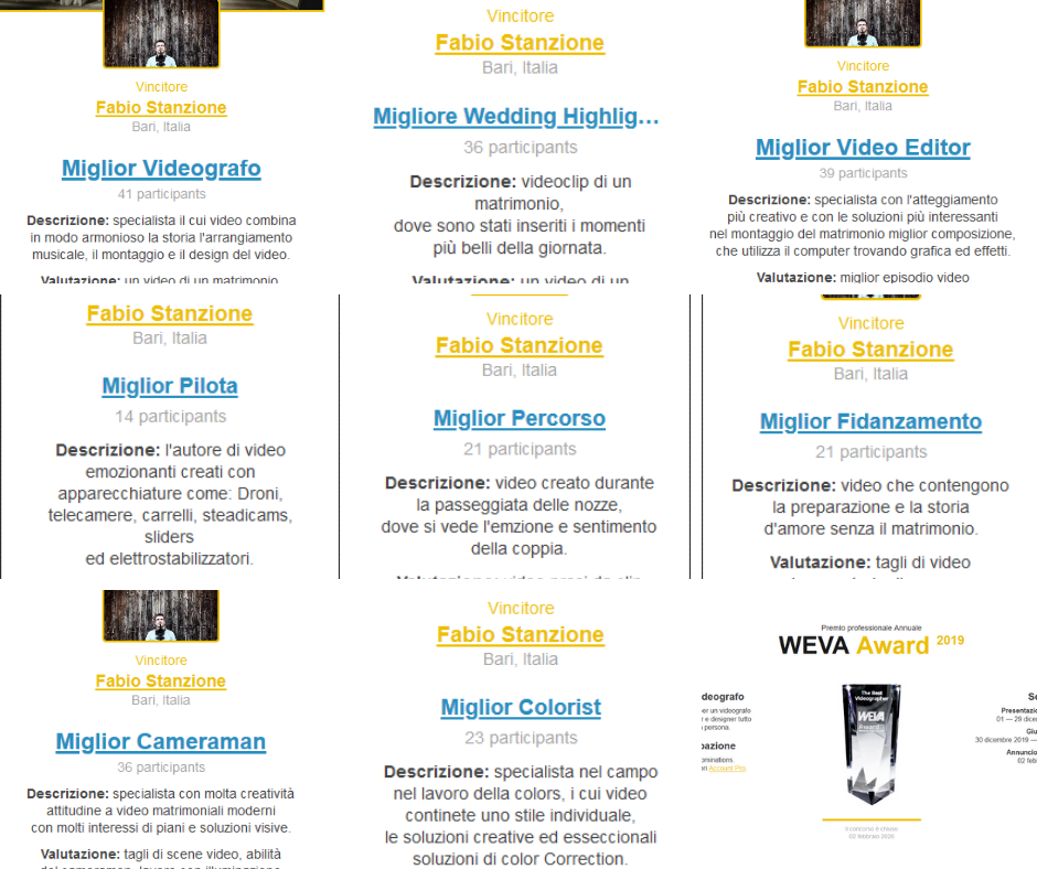 wedding videographer best awards